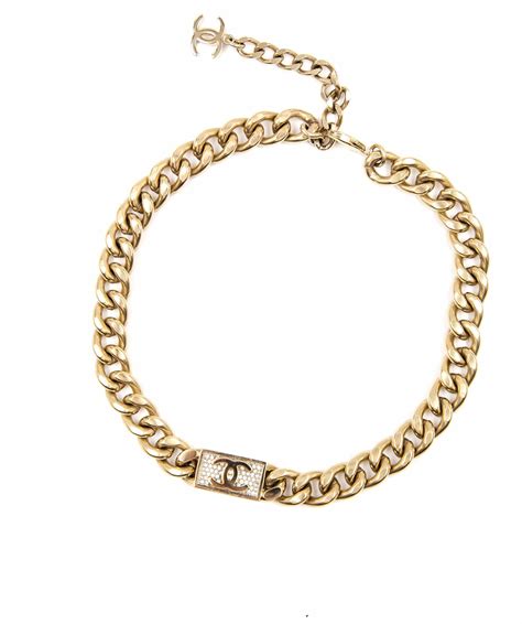 chanel cuban link necklace|chanel choker necklace.